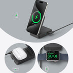 Anker MagGo Qi2 3-in-1 Wireless Charging Station 15W Black