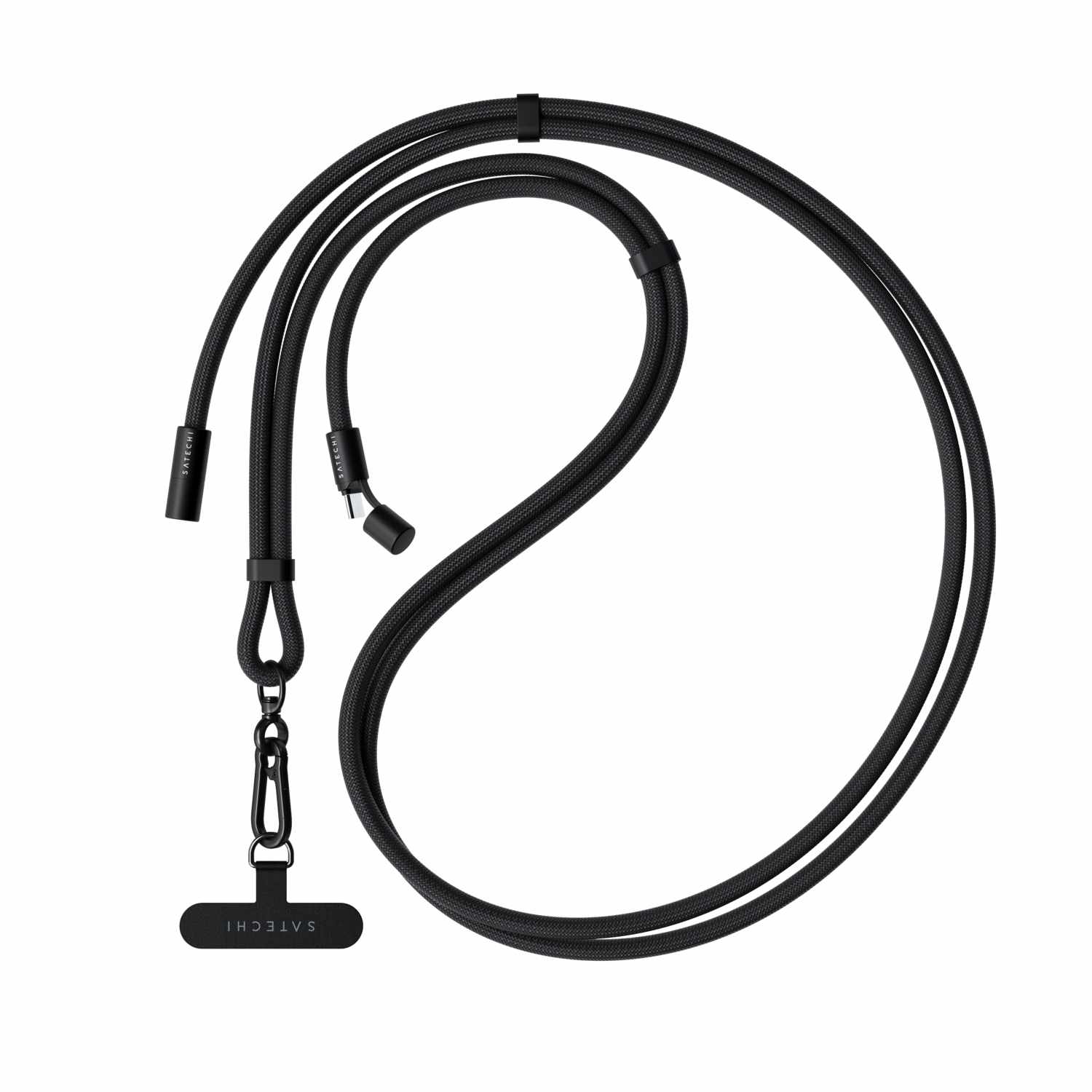 Satechi OntheGo Crossbody Lanyard USB-C Cable Black