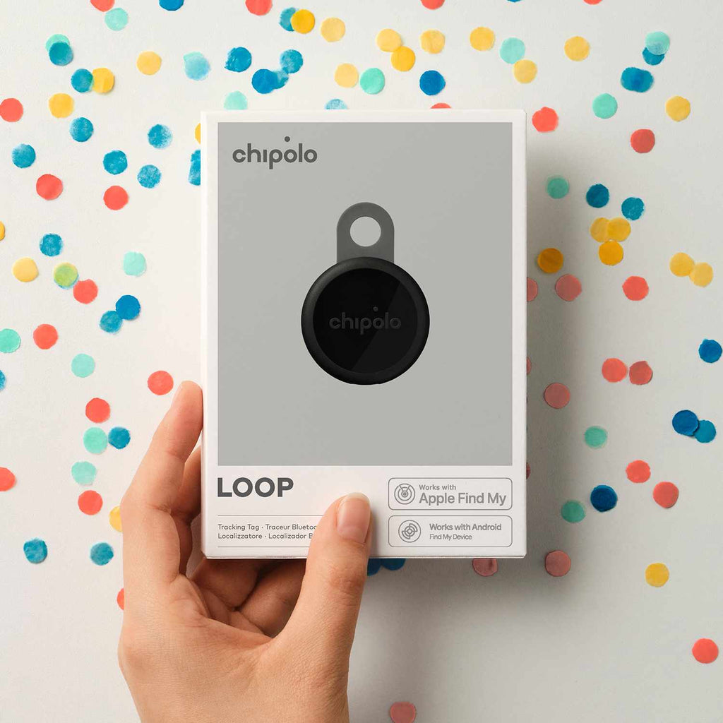 Chipolo LOOP Tracking Tag x 4 (Works with Android's Find Hub Device or Apple Find My) Charcoal
