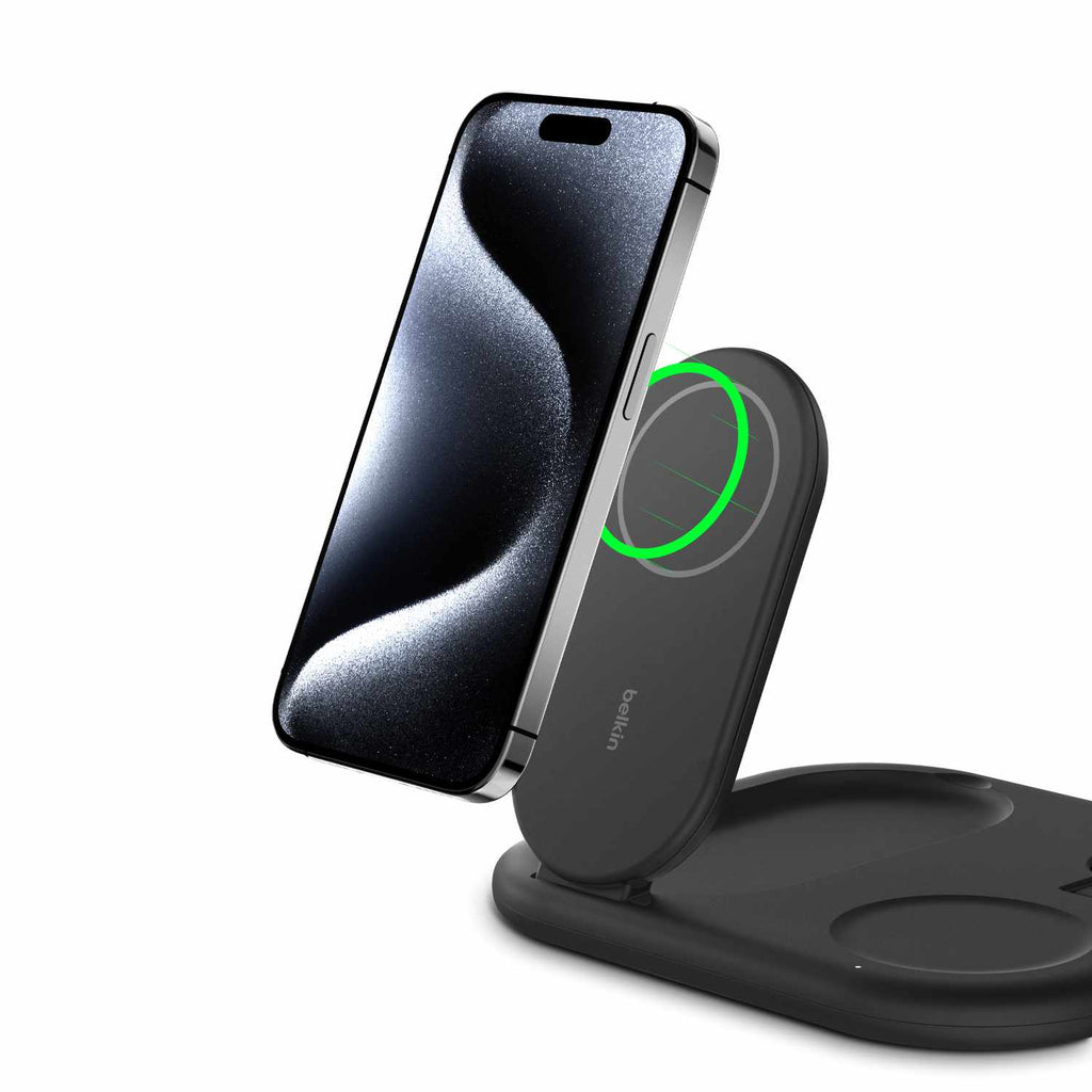 Belkin BoostCharge Qi2 3-in-1 Wireless Charging Stand 15 W Black - GekkoTech
