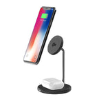 BEWCQi22in1 Qi2 2-in-1 Wireless Charging Stand 15W MagSafe-Compatible Black - GekkoTech