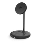 BEWCQi22in1 Qi2 2-in-1 Wireless Charging Stand 15W MagSafe-Compatible Black - GekkoTech