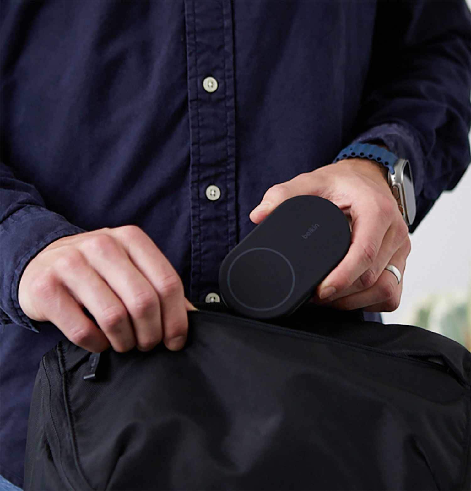 Belkin BoostCharge 2-in-1 Magnetic Foldable Wireless Charger with Qi2 15W Black