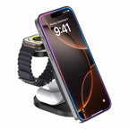 BEWCQi23IN1F Qi2 3-in-1 Foldable Wireless Charging Stand 15W MagSafe-Compatible Black - GekkoTech