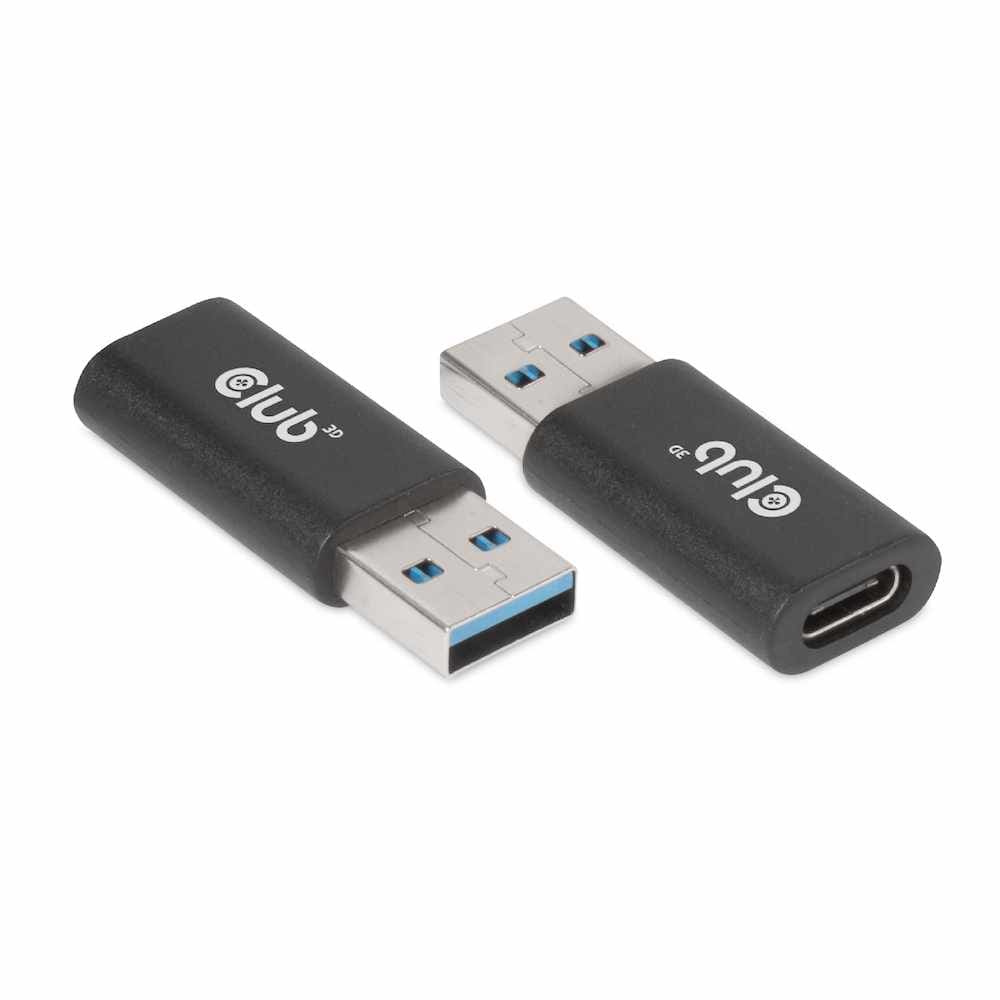 Club3D USB 3.2 to USB-C 3.2 Male/Female Adapter Black - GekkoTech