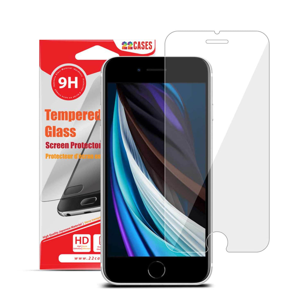 22 Cases Glass Screen Protector for iPhone SE/8/7