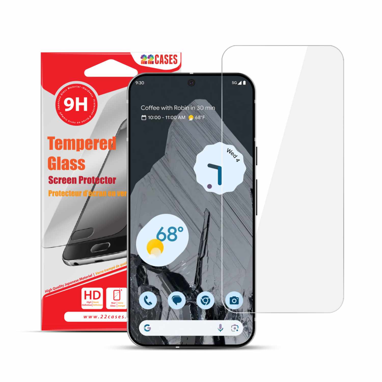 22 Cases Tempered Glass Screen Protector for Google Pixel 9 Pro