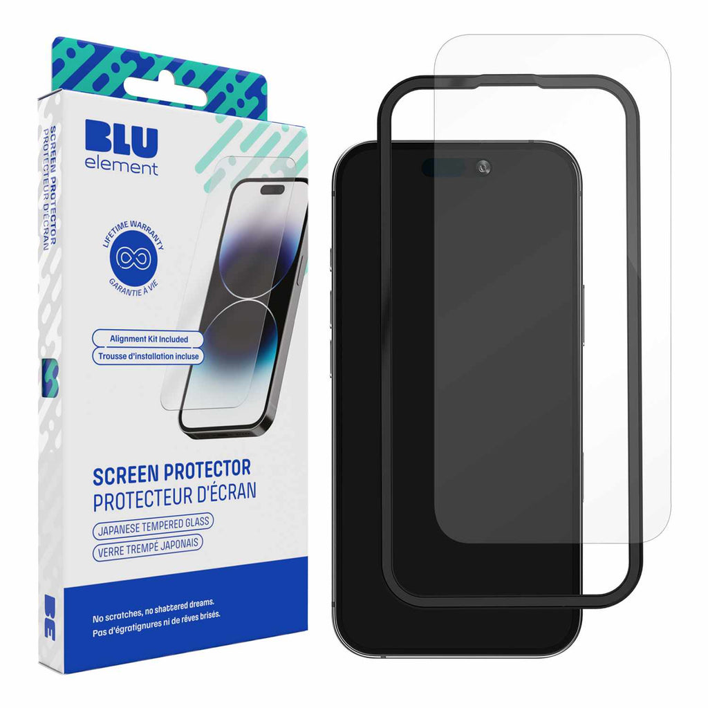 Blu Element Tempered Glass Screen Protector with Installation Kit for iPhone 16/15
