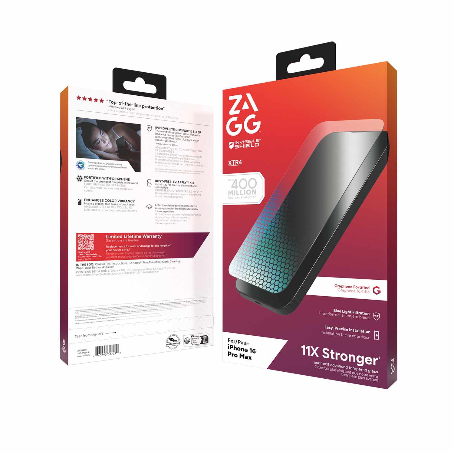 ZAGG InvisibleShield Glass XTR4 Blue Light Screen Protector for iPhone 16 Pro Max - GekkoTech