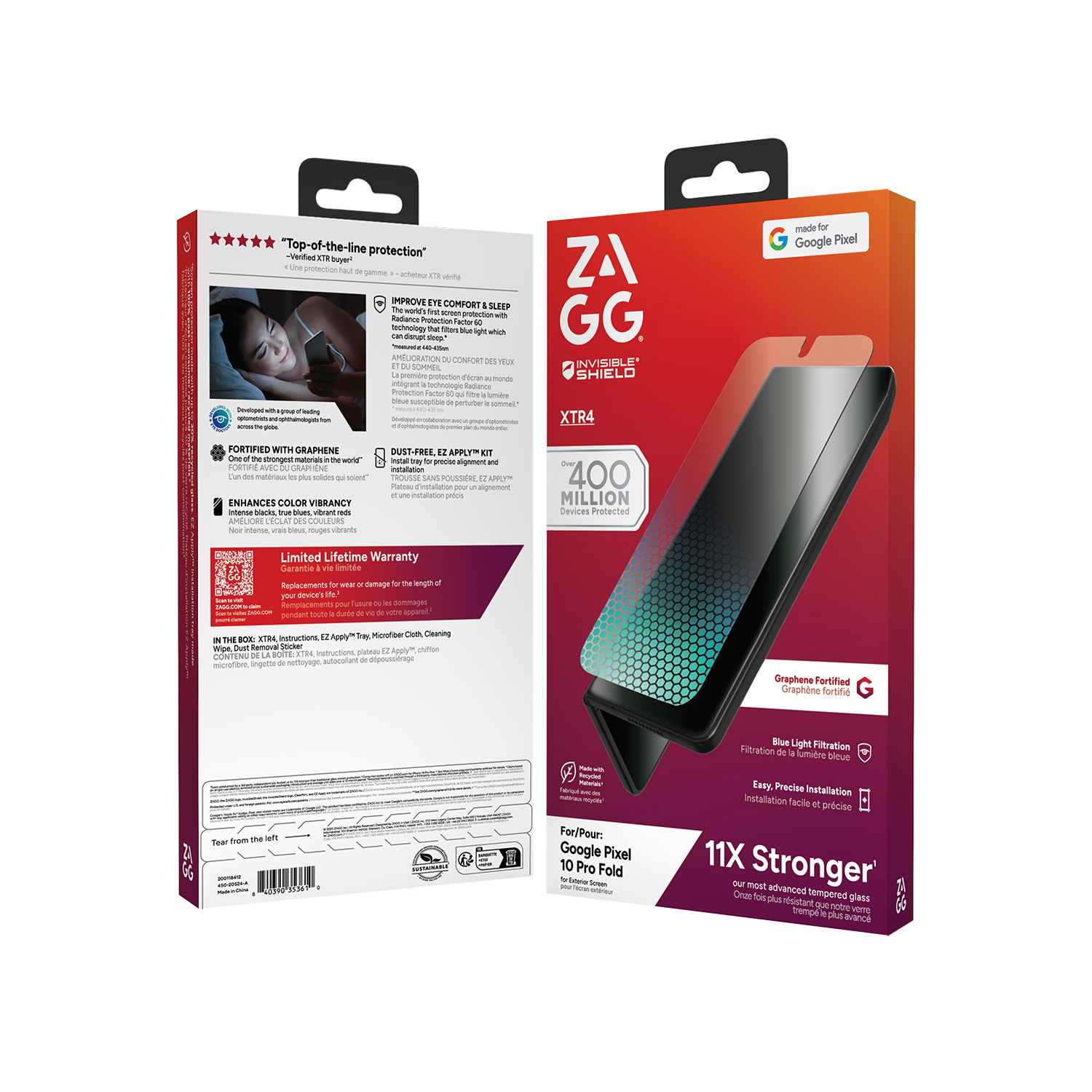 ZAGG InvisibleShield Glass XTR4 Blue Light Screen Protector for Google Pixel 10 Pro Fold - GekkoTech