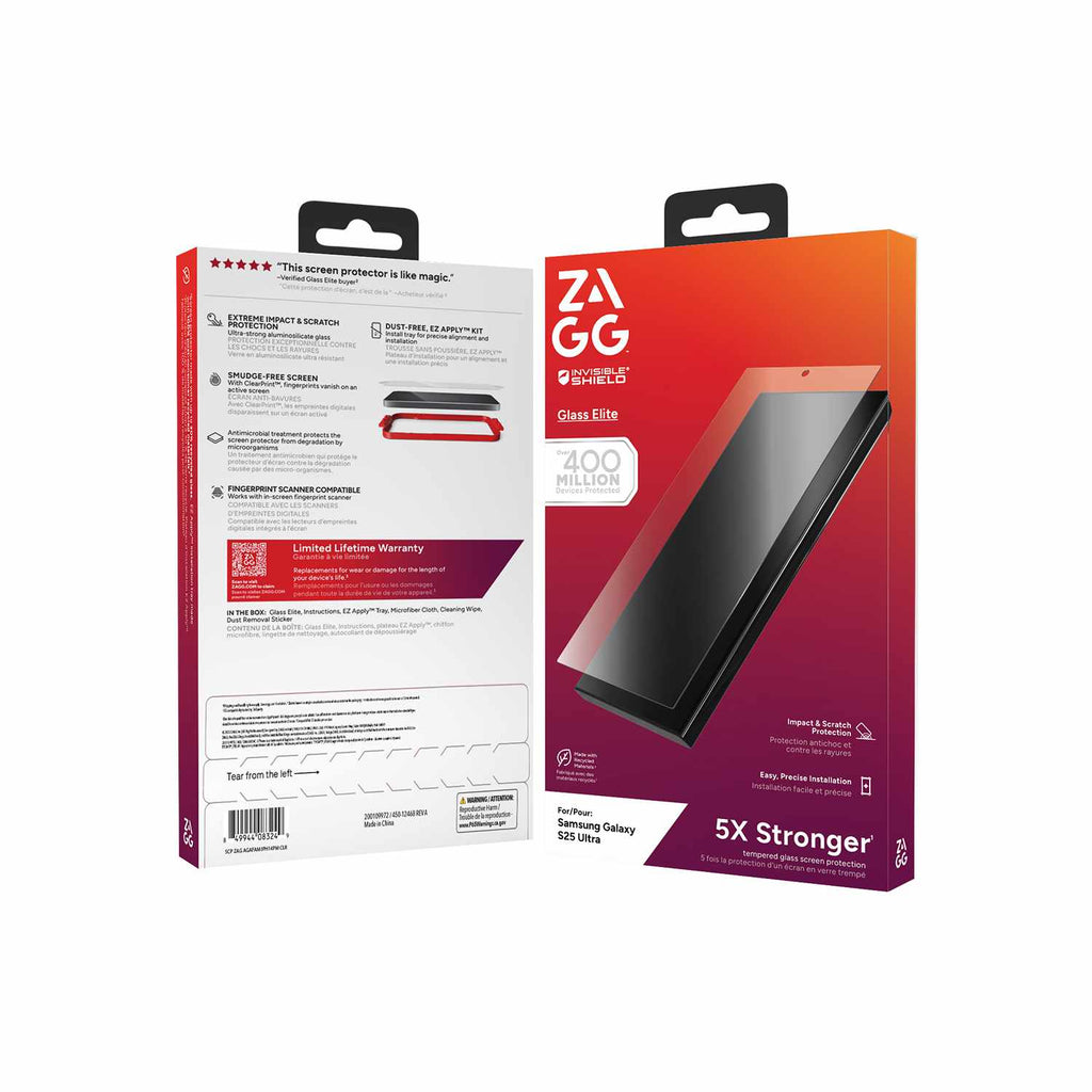 ZAGG InvisibleShield Glass Elite Biometric Screen Protector for Samsung Galaxy S25 Ultra - GekkoTech