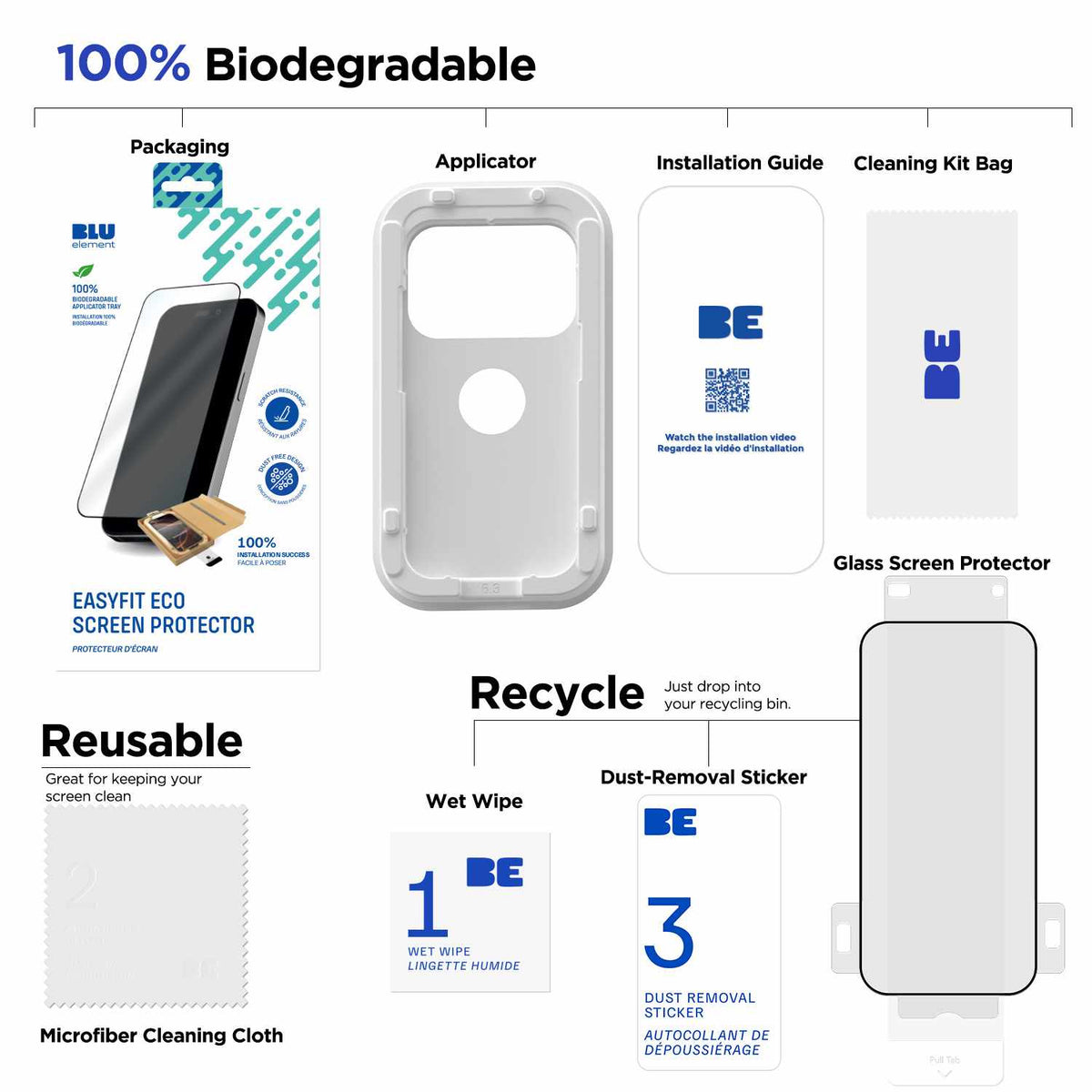 Blu Element EasyFit Eco Screen Protector for iPhone 17/iPhone 16 Pro