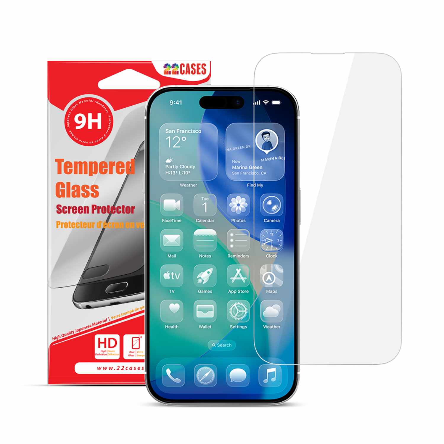 22 Cases Tempered Glass Screen Protector for iPhone 17e/16e/14/13 Pro/13