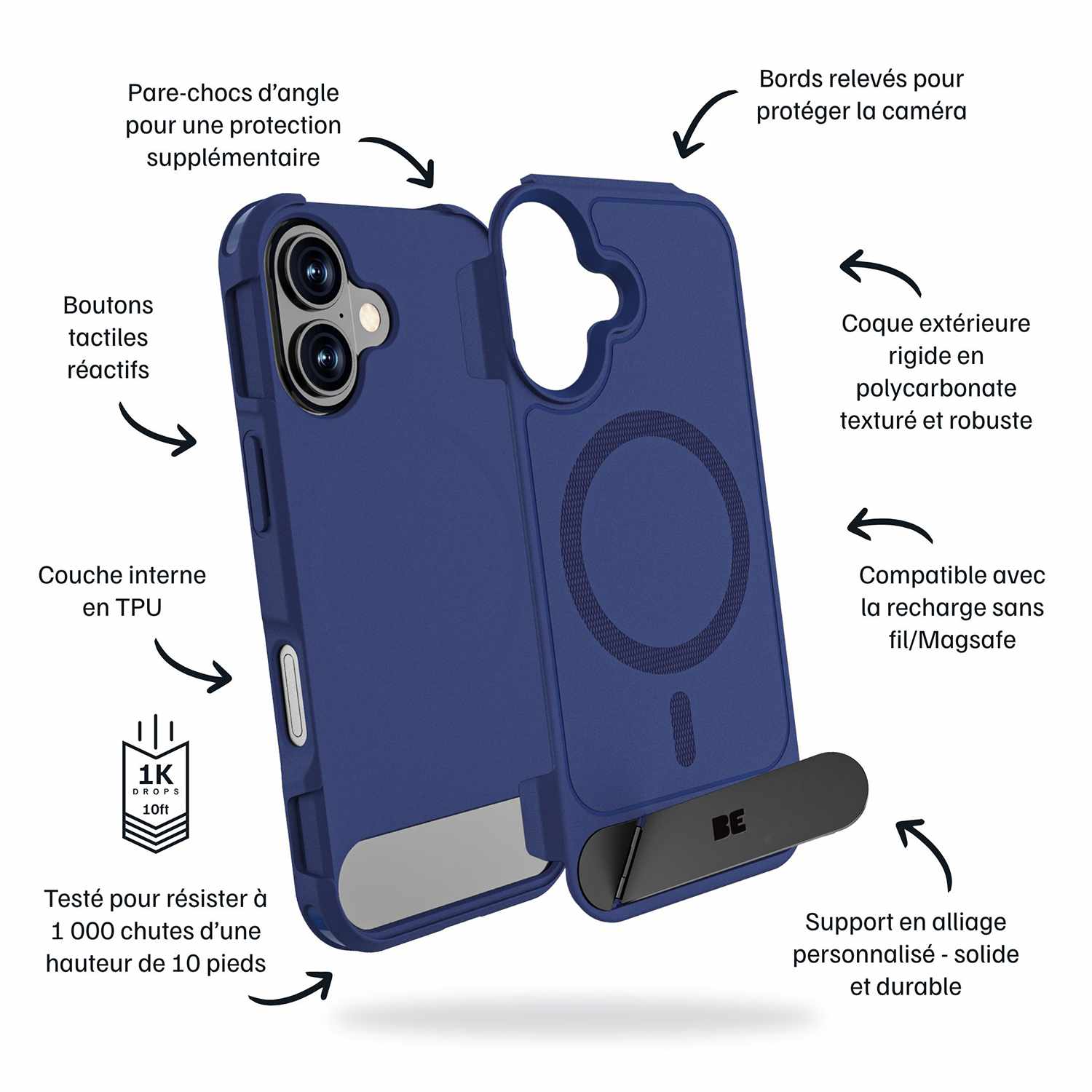 Blu Element Armour Ultra MagSafe w/Kickstand Case Navy for iPhone 17