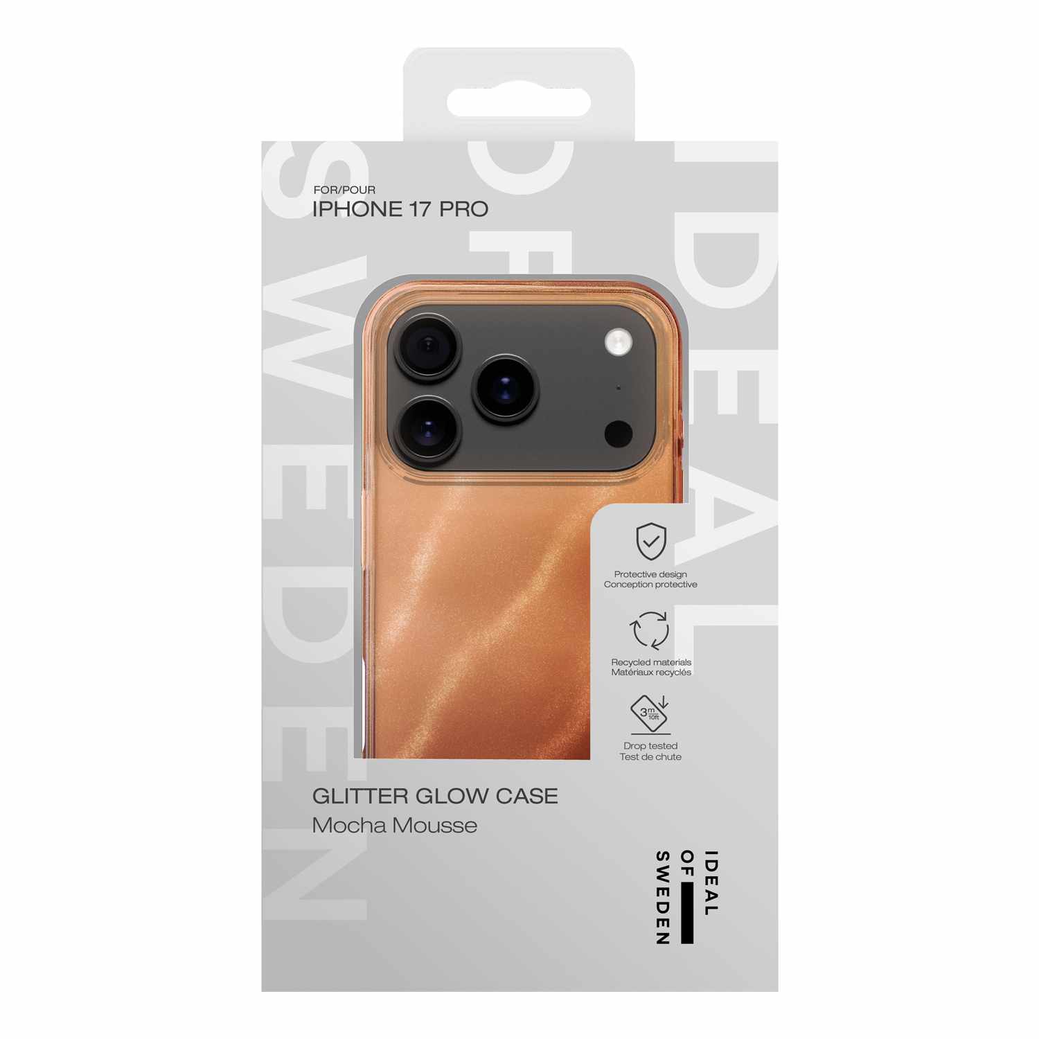 Ideal of Sweden Glitter Glow MagSafe Case Mocha Mousse for iPhone 17 Pro