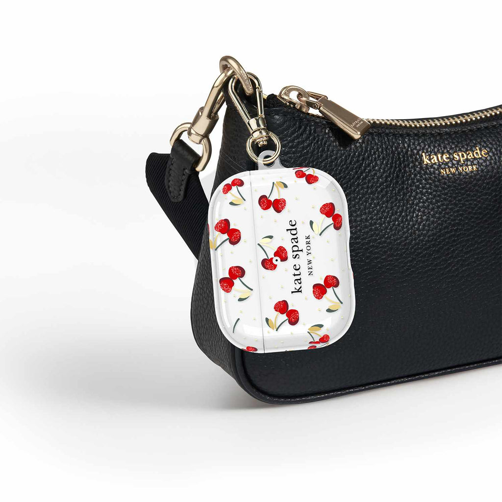 Kate Spade Protective Case with Gold Ring Clip Cherry Dot for AirPods Pro 3