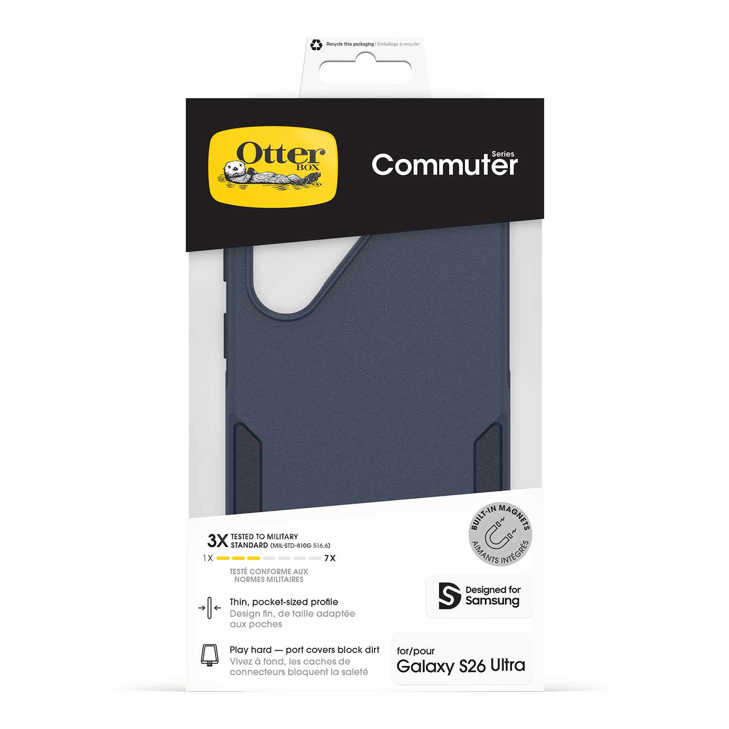OtterBox Commuter Case w/Magnets Blue Sentiment for Samsung Galaxy S26 Ultra