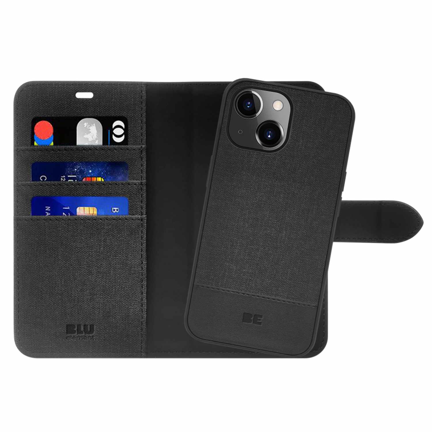 Blu Element Folio 2-in-1 Case Black for iPhone 17e/16e/15/14/13