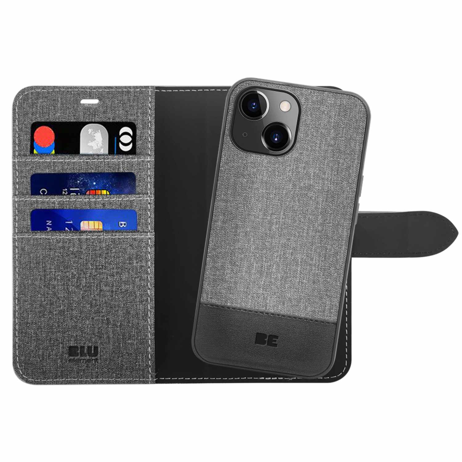 Blu Element Folio 2-in-1 Case Gravity Grey for iPhone 17e/16e/15/14/13