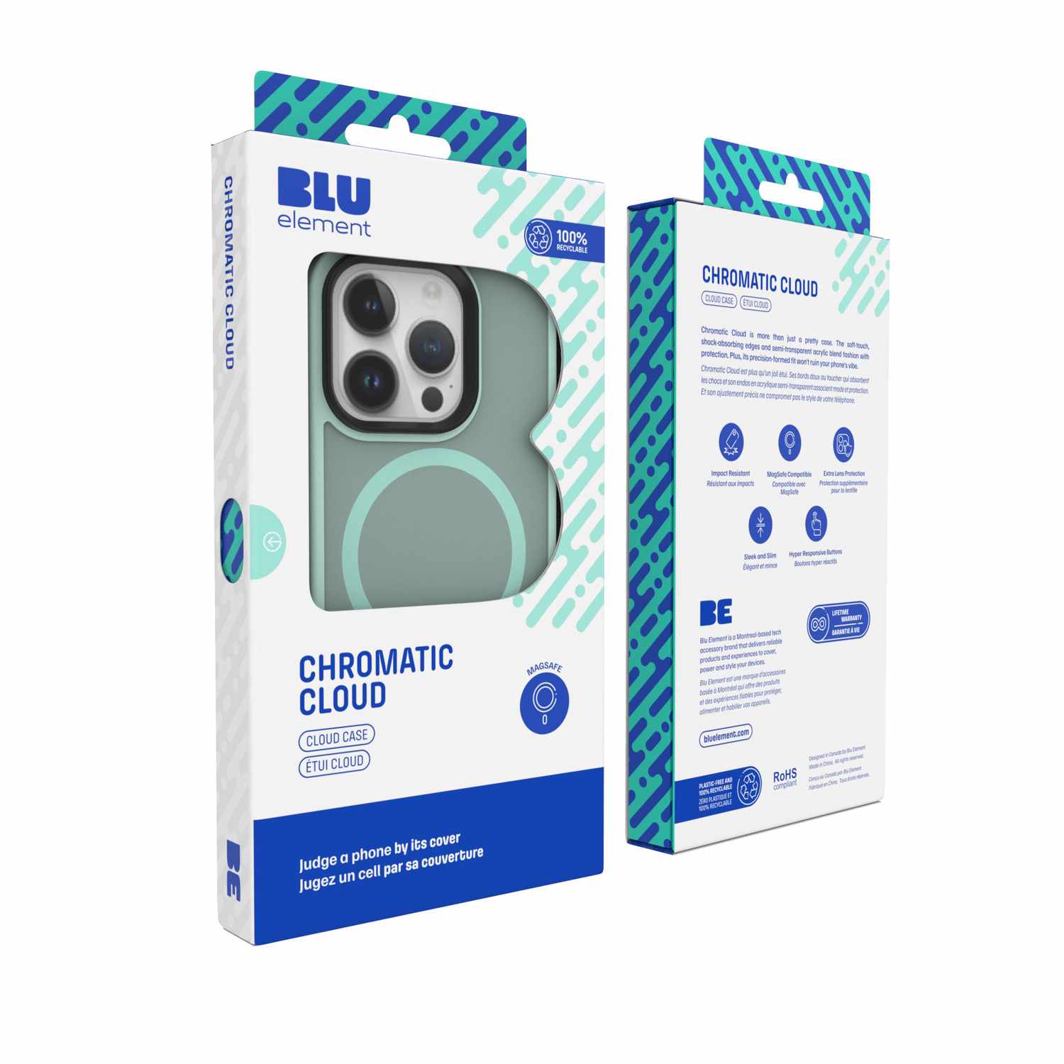 Blu Element Chromatic Cloud with MagSafe Case Light Green for iPhone 15 Plus/14 Plus - GekkoTech