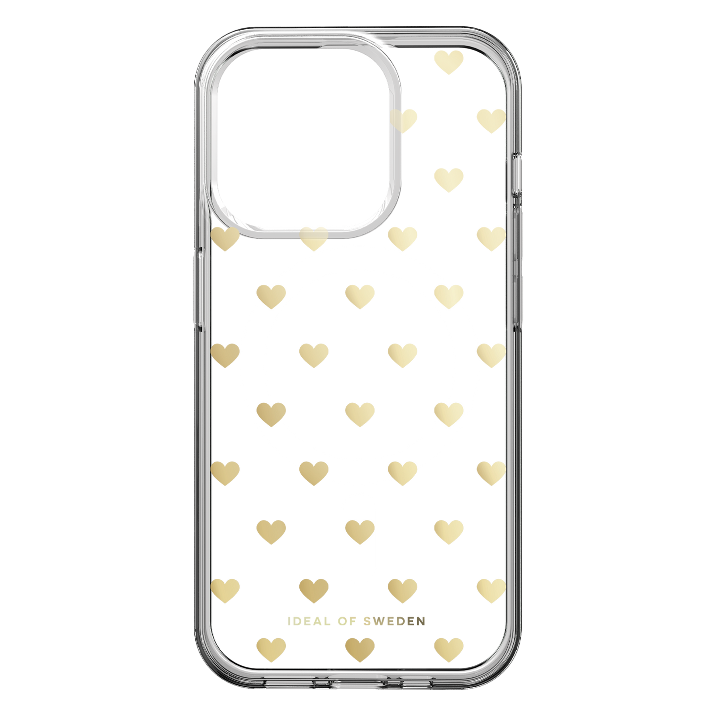 Ideal of Sweden Clear MagSafe Mid Case Golden Hearts for iPhone 16e/15/14/13