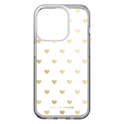 Ideal of Sweden Clear MagSafe Mid Case Golden Hearts for iPhone 16e/15/14/13