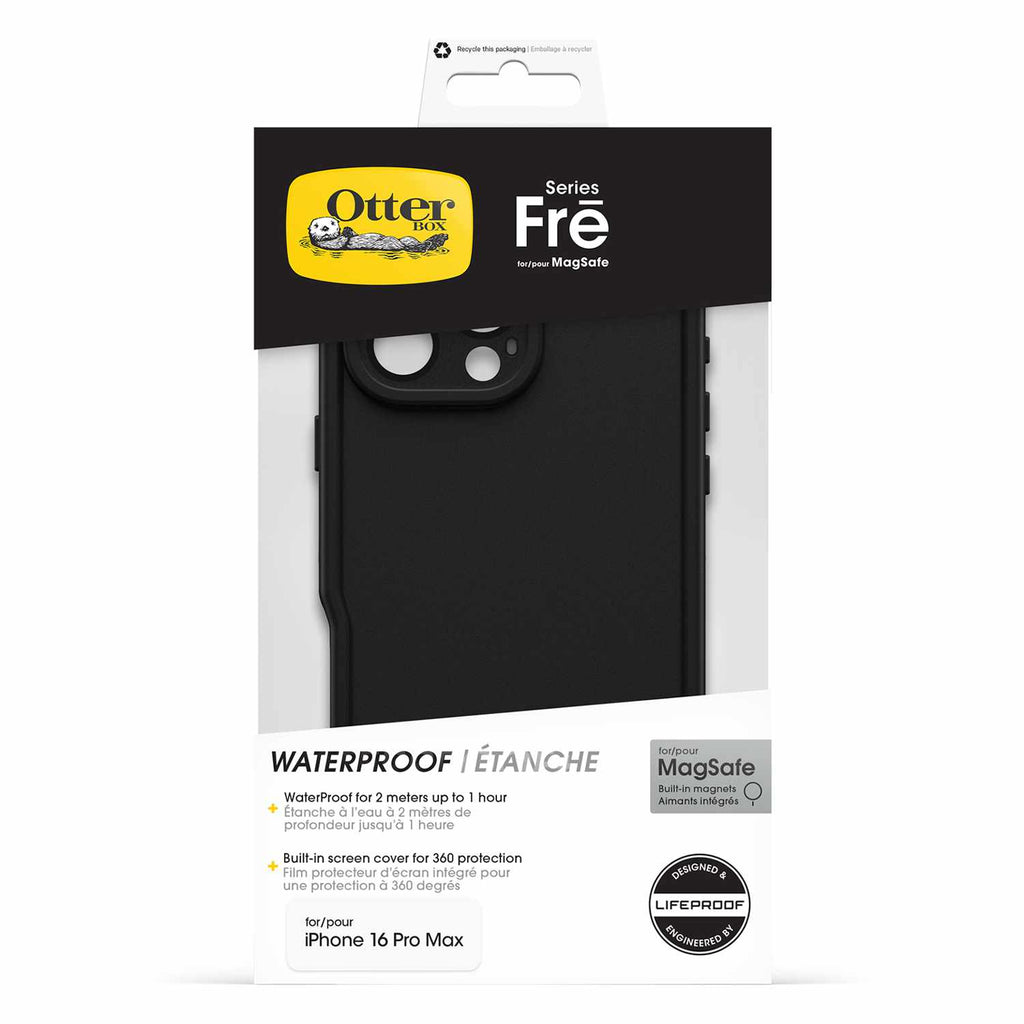 OtterBox Fre MagSafe Waterproof Case Black for iPhone 16 Pro Max - GekkoTech