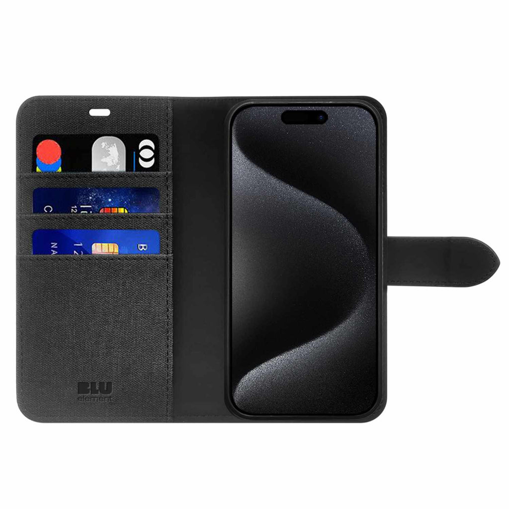 Blu Element Folio 2-in-1 Case Black for iPhone 16 Pro Max - GekkoTech