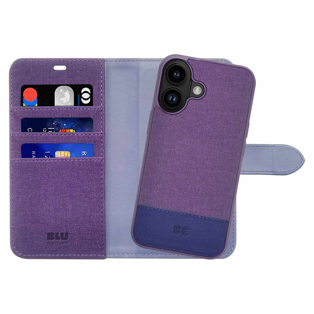 Blu Element Folio 2-in-1 Case Deep Purple for iPhone 16 - GekkoTech