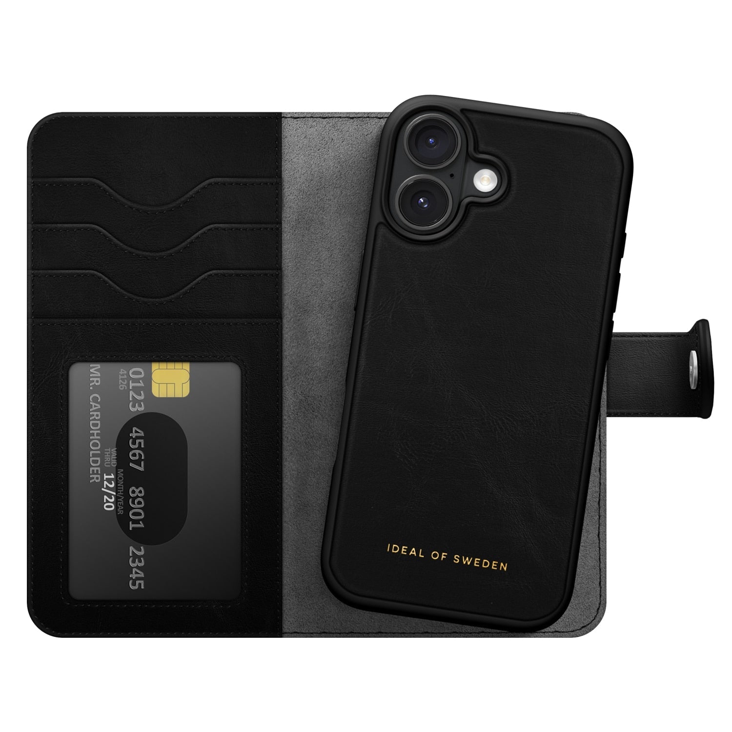 Ideal of Sweden Magnet+ Wallet MagSafe Case Black for iPhone 16
