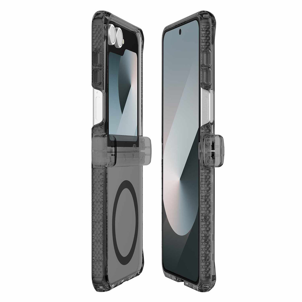 ITSKINS Hybrid_R Case Hinge w/MagSafe Smoke/Transparent for Samsung Galaxy Z Flip7 - GekkoTech