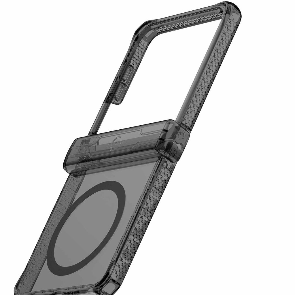 ITSKINS Hybrid_R Case Hinge w/MagSafe Smoke/Transparent for Samsung Galaxy Z Flip7 - GekkoTech
