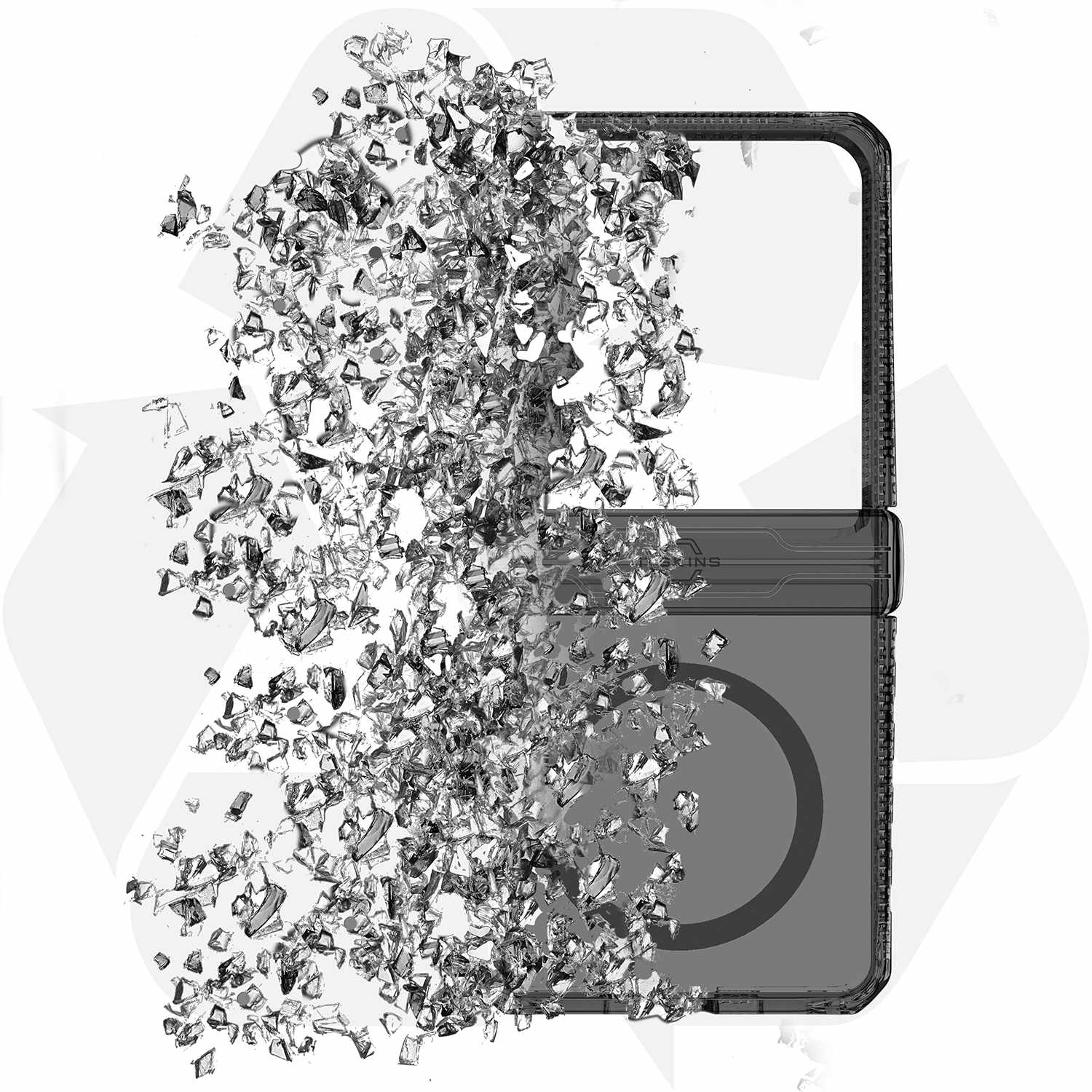 ITSKINS Hybrid_R Hinge w/Magnets Case Smoke/Transparent for Samsung Galaxy Z Flip7