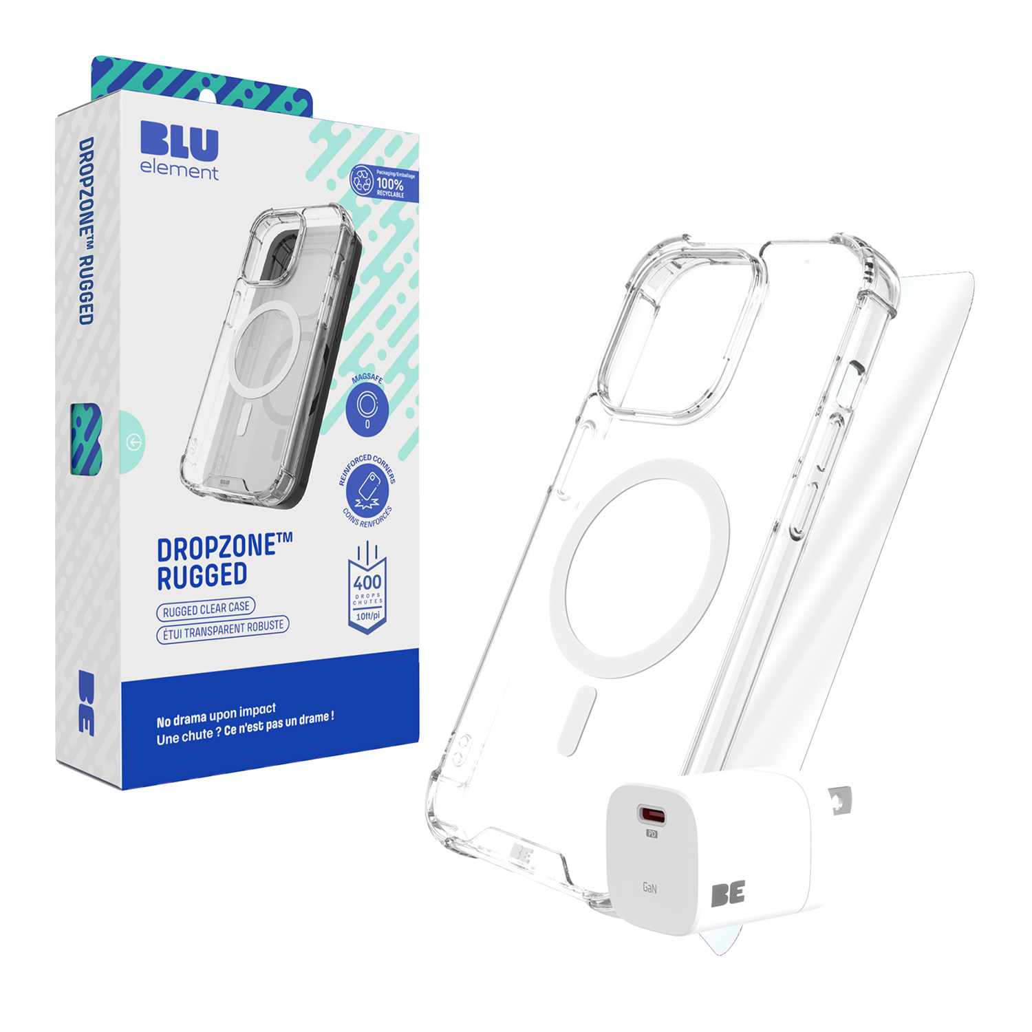 Blu Element Total Protection MagSafe Bundle Case with 30W Charger for iPhone 16