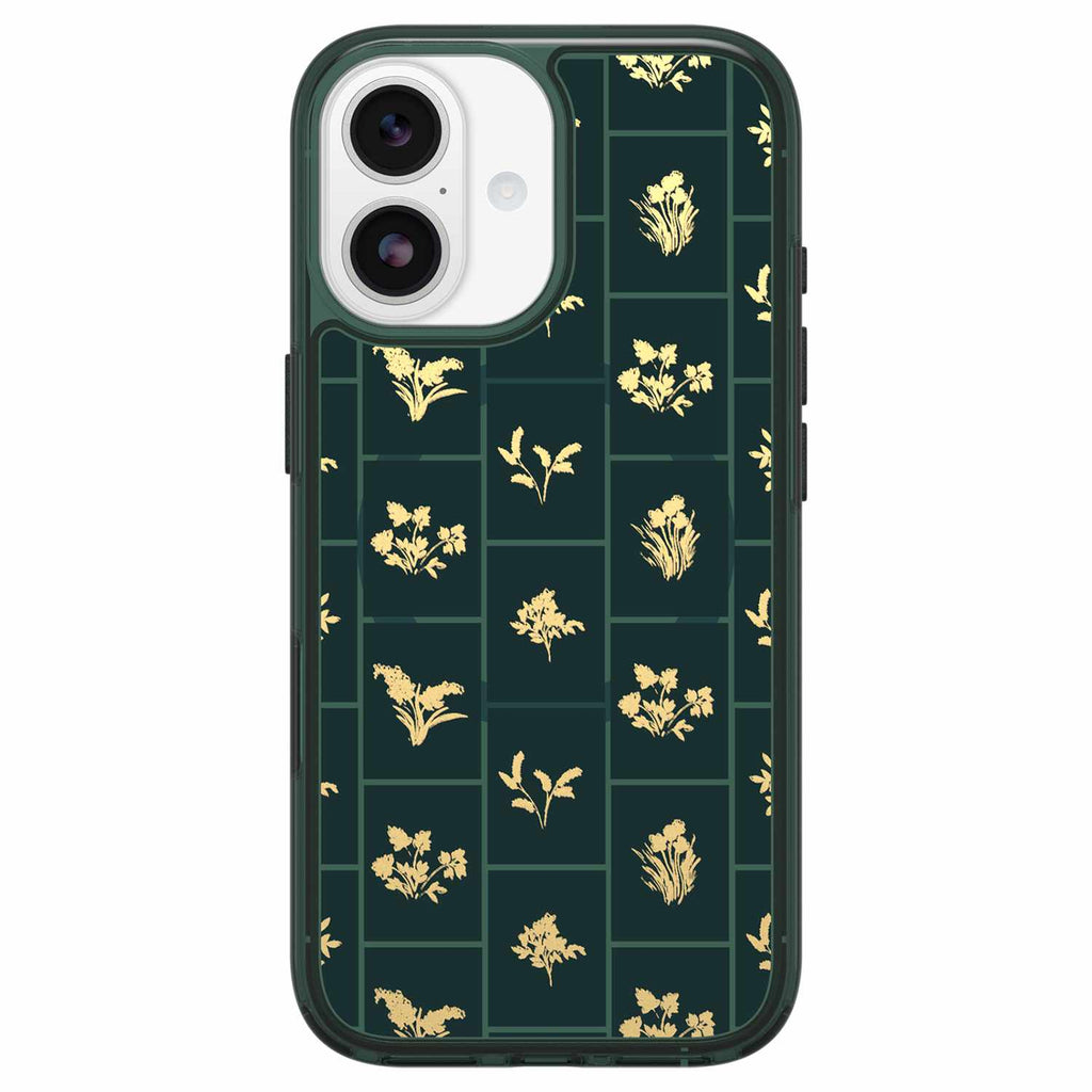 OtterBox Symmetry Clear MagSafe Case w/Camera Control Golden Bloom (Green) for iPhone 17