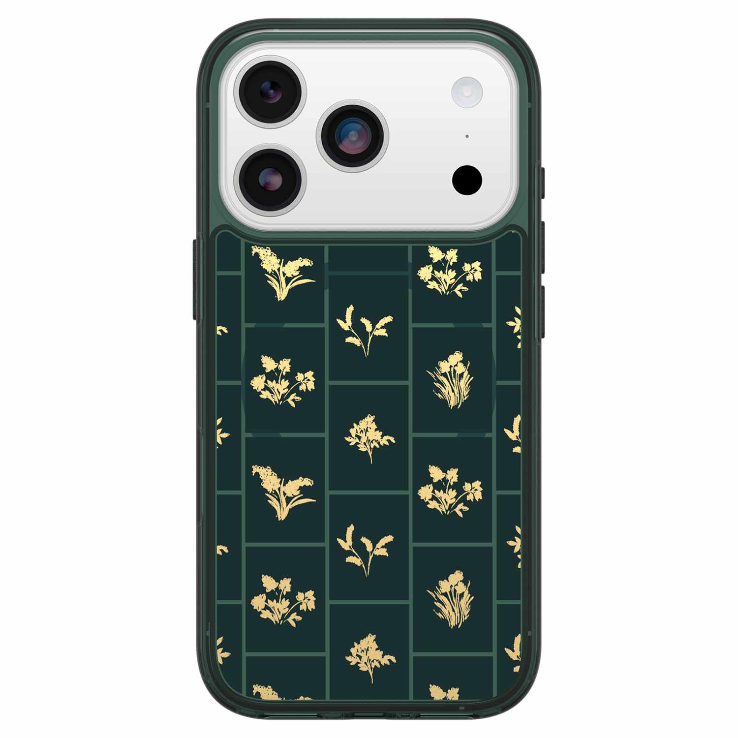 OtterBox Symmetry Clear MagSafe Case w/Camera Control Golden Bloom (Green) for iPhone 17 Pro