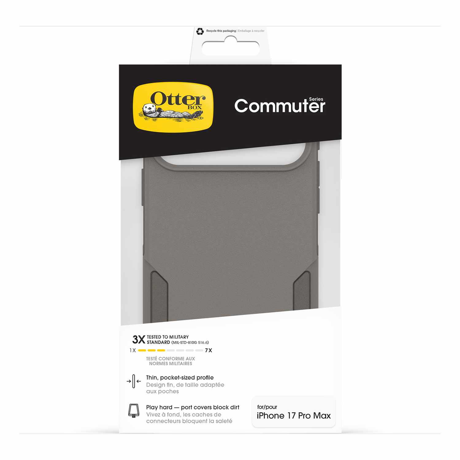 OtterBox Commuter MagSafe Case w/Camera Control Grey Comfort for iPhone 17 Pro Max