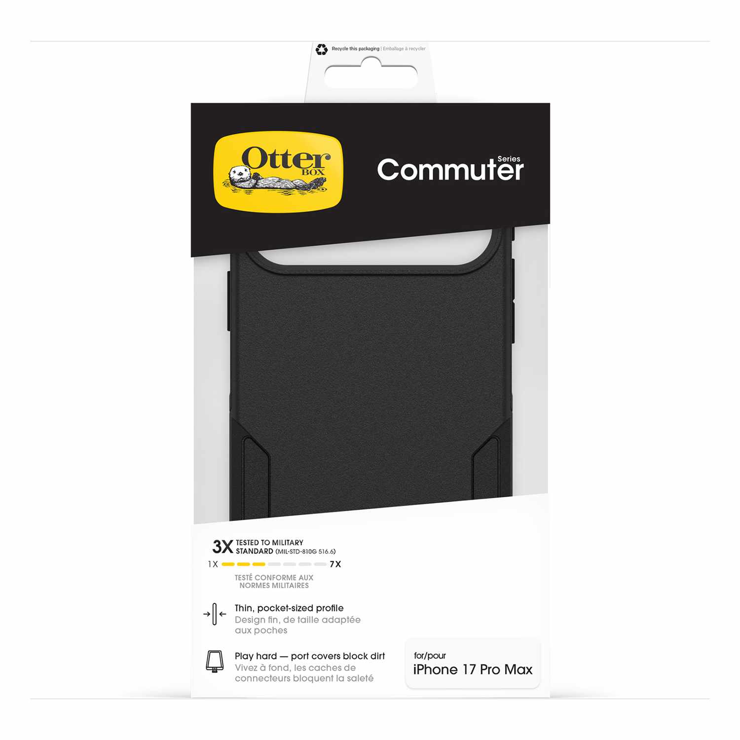 OtterBox Commuter MagSafe Case w/Camera Control Black for iPhone 17 Pro Max in Bulk Packaging