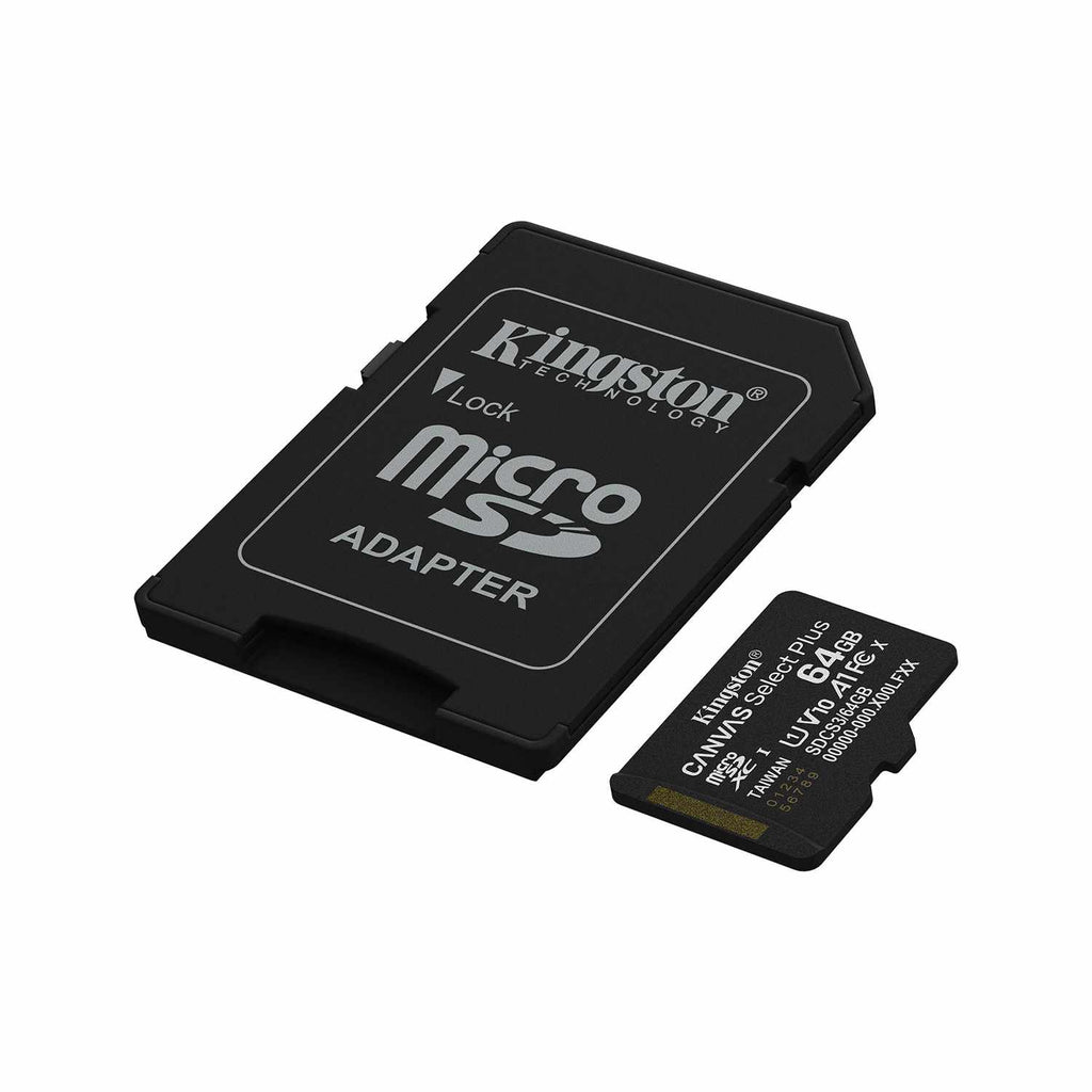 Kingston 64GB microSDXC Canvas Select Plus Gen3 100MB/s A1 Card + Adapter