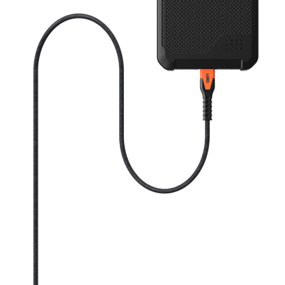 Rugged Kevlar Core USB-C to USB-C Charge/Sync Cable 5ft Black/Orange - GekkoTech