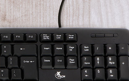 Xtech Keyboard Wired USB 104 Keys Black Win & Mac - Black - GekkoTech
