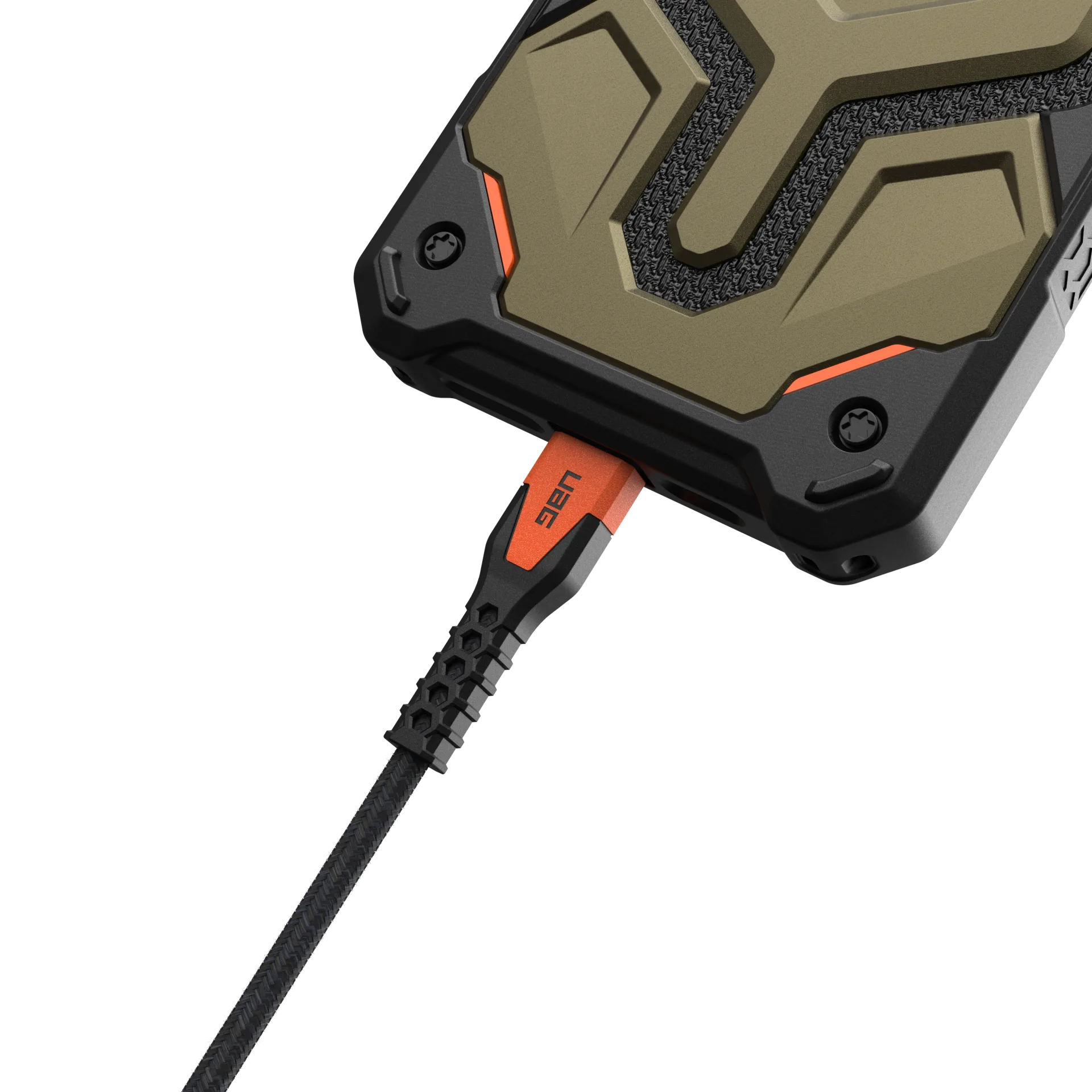 Rugged Kevlar Core USB-C to USB-C Charge/Sync Cable 5ft Black/Orange - GekkoTech