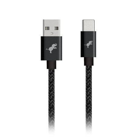 PowerKnit 1 meter USB-A to USB-C Black - GekkoTech