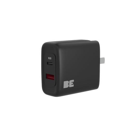 Blu Element Wall Charger Dual USB-C 45W PD and USB-A Black - GekkoTech