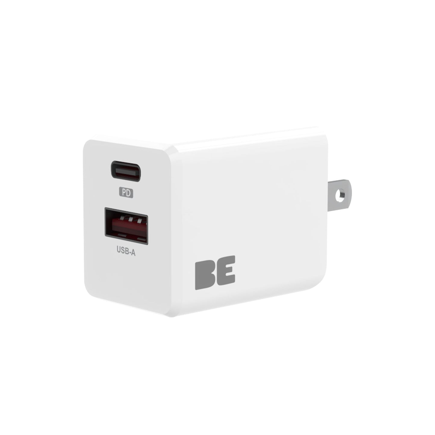 Blu Element Wall Charger Dual USB-C 20W PD and USB A White - GekkoTech